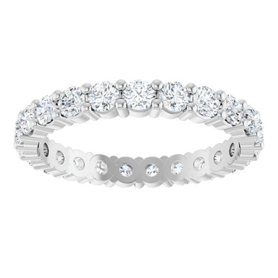 14K White Gold 1 3/8 CTW Round Diamond Eternity Wedding Band