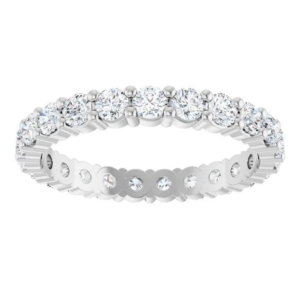 14K White Gold 1 3/8 CTW Round Diamond Eternity Wedding Band
