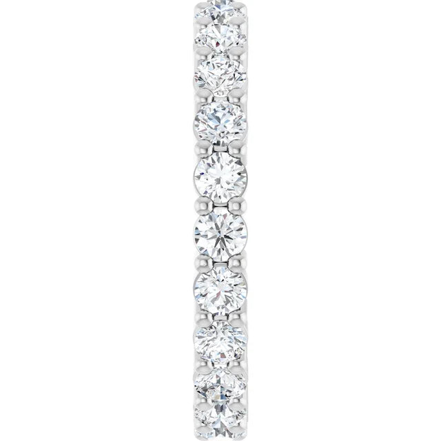 14K White Gold 1 3/8 CTW Round Diamond Eternity Wedding Band