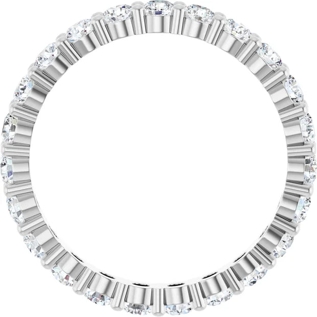 14K White Gold 1 3/8 CTW Round Diamond Eternity Wedding Band