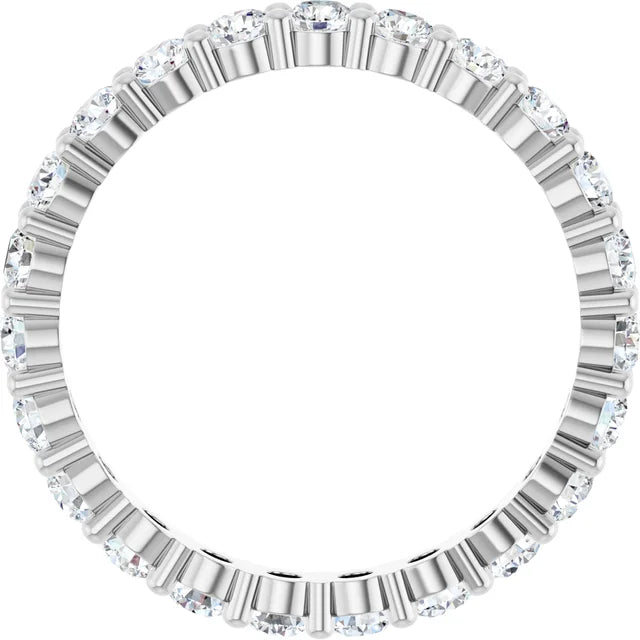 14K White Gold 1 3/8 CTW Round Diamond Eternity Wedding Band