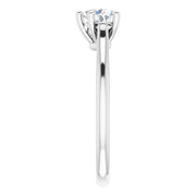 14K White Gold 1/2 CT Heart-Shaped Diamond Solitaire Ring with V-End 5-Prong Setting