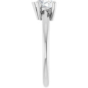 14K White Gold 1/2 CT Heart Shaped Diamond Ring with Standard 4 Prong Setting and Tapered Shank 3.49 mm Band Width