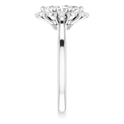 14K White Gold 1/2 CTW Marquise Diamond Engagement Ring with Vintage-Inspired Filigree Halo