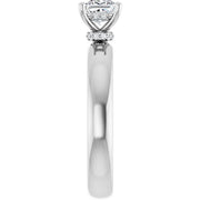 14K White Gold 1/2 CTW Princess Diamond Solitaire Engagement Ring
