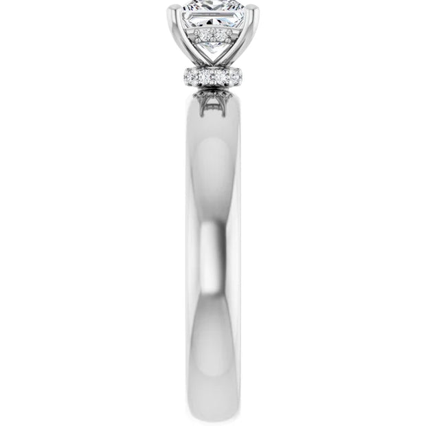 14K White Gold 1/2 CTW Princess Diamond Solitaire Engagement Ring

