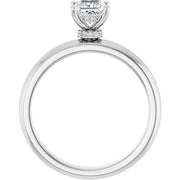14K White Gold 1/2 CTW Princess Diamond Solitaire Engagement Ring

