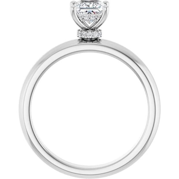 14K White Gold 1/2 CTW Princess Diamond Solitaire Engagement Ring
