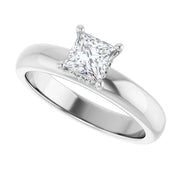 14K White Gold 1/2 CTW Princess Diamond Solitaire Engagement Ring







