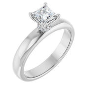 14K White Gold 1/2 CTW Princess Diamond Solitaire Engagement Ring
