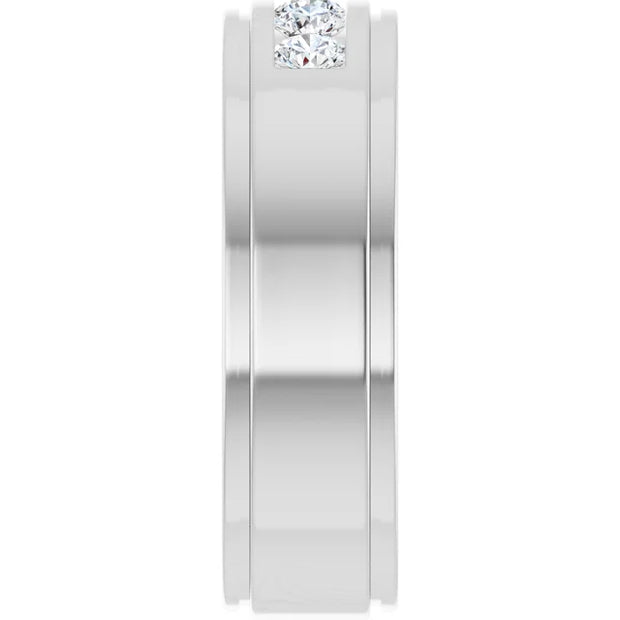 14K White Gold 1/2 CTW Round Diamond Channel-Set Wedding Band