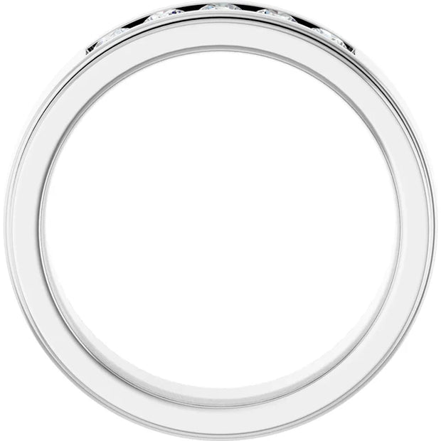 14K White Gold 1/2 CTW Round Diamond Channel-Set Wedding Band