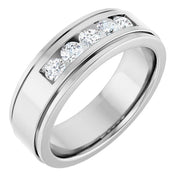 14K White Gold 1/2 CTW Round Diamond Channel-Set Wedding Band
