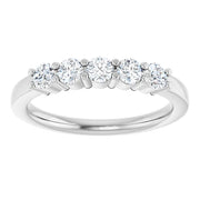 14K White Gold 1/2 CTW Round Diamond Five-Stone Wedding Band