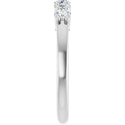 14K White Gold 1/2 CTW Round Diamond Five-Stone Wedding Band