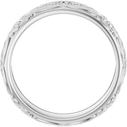 14K White Gold 1/4 CTW Diamond Scroll-Pattern Wedding Band