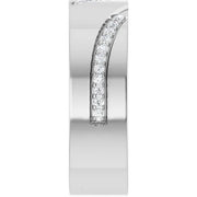 14K White Gold 1/5 CTW Round Diamond Diagonal-Accent Wedding Band
