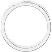 14K White Gold 1/5 CTW Round Diamond Diagonal-Accent Wedding Band