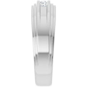 14K White Gold 1/6 CTW Round Diamond Accented Wedding Band