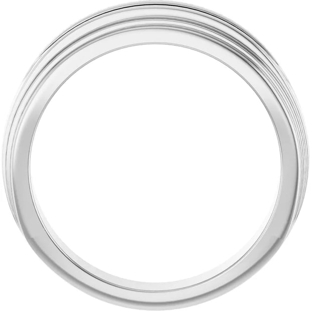 14K White Gold 1/6 CTW Round Diamond Accented Wedding Band