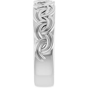 14K White Gold 1/8 CTW Bezel-Set Diamond Interwoven Pattern Wedding Band
