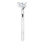 14K White Gold 3-Prong 1/2 CT Heart-Shaped Diamond Solitaire Ring