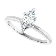 14K White Gold 3/4 CT Marquise Diamond Solitaire Engagement Ring