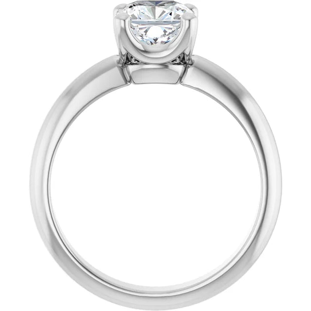 14K White Gold 3/4 CTW Cushion Diamond Three-Stone Engagement Ring with Round Accents