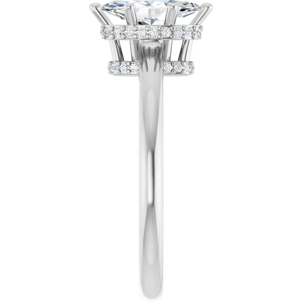 14K White Gold 3/4 CTW Marquise Diamond Solitaire Engagement Ring