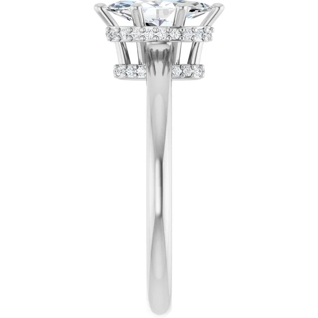 14K White Gold 3/4 CTW Marquise Diamond Solitaire Engagement Ring