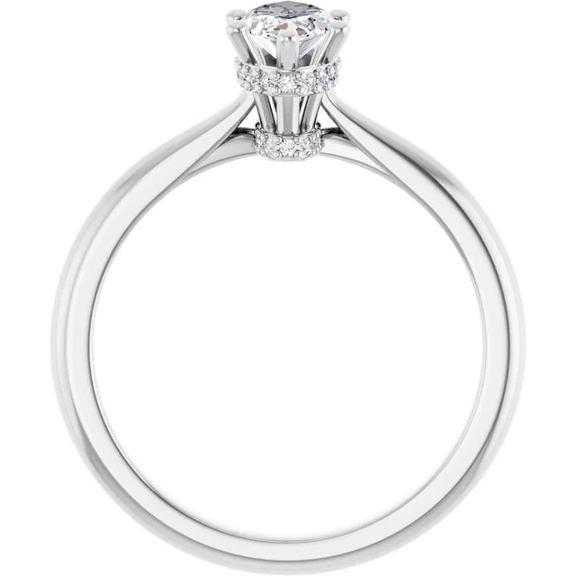 14K White Gold 3/4 CTW Marquise Diamond Solitaire Engagement Ring