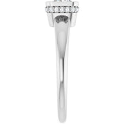 14K White Gold 3/4 CTW Princess Diamond Bezel-Set Solitaire Engagement Ring