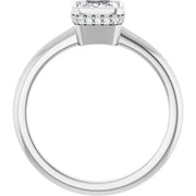 14K White Gold 3/4 CTW Princess Diamond Bezel-Set Solitaire Engagement Ring