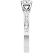 14K White Gold 3/4 CTW Princess Diamond Solitaire Engagement Ring