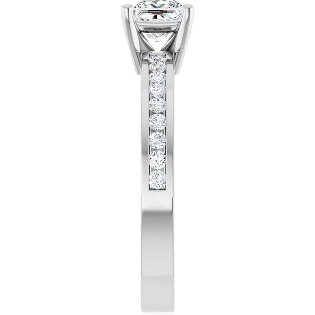 14K White Gold 3/4 CTW Princess Diamond Solitaire Engagement Ring