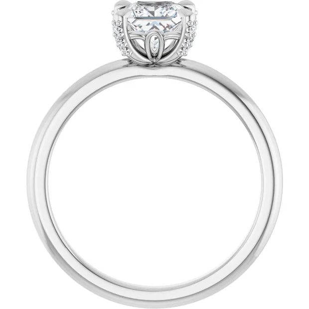 14K White Gold 3/4 CTW Princess Diamond Solitaire Engagement Ring
