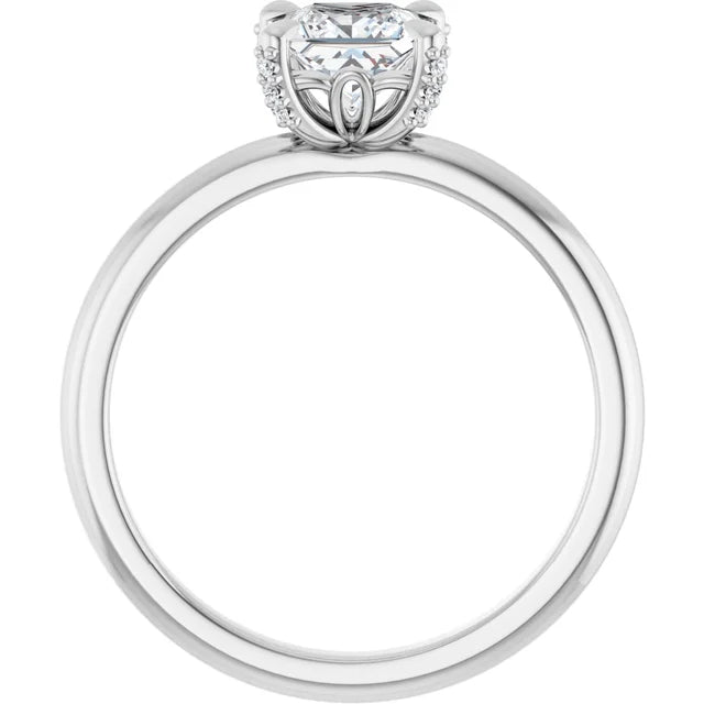 14K White Gold 3/4 CTW Princess Diamond Solitaire Engagement Ring