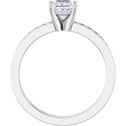 14K White Gold 3/4 CTW Princess Diamond Solitaire Engagement Ring