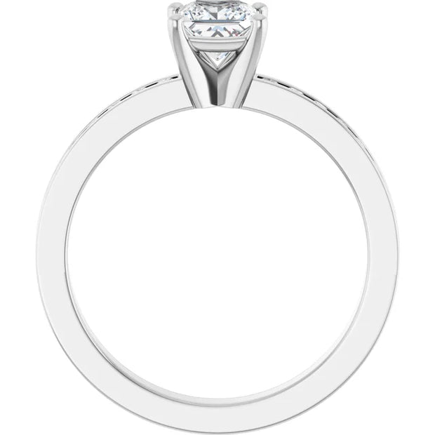 14K White Gold 3/4 CTW Princess Diamond Solitaire Engagement Ring