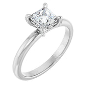 14K White Gold 3/4 CTW Princess Diamond Solitaire Engagement Ring
