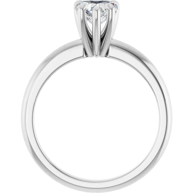 14K White Gold 5-Prong 1/2 CT Heart-Shaped Diamond Solitaire Ring