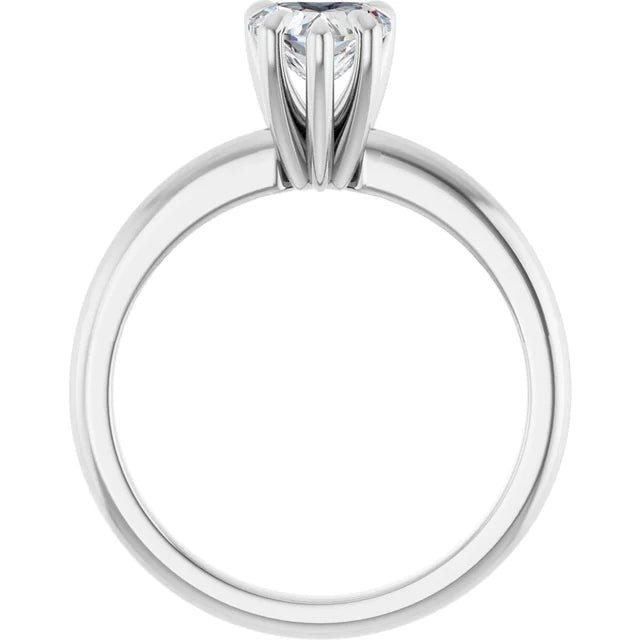 14K White Gold 5-Prong 1/2 CT Heart-Shaped Diamond Solitaire Ring