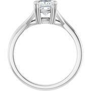 14K White Gold 5/8 CTW Cushion-Cut Diamond Ring with Split Double-Claw Prongs