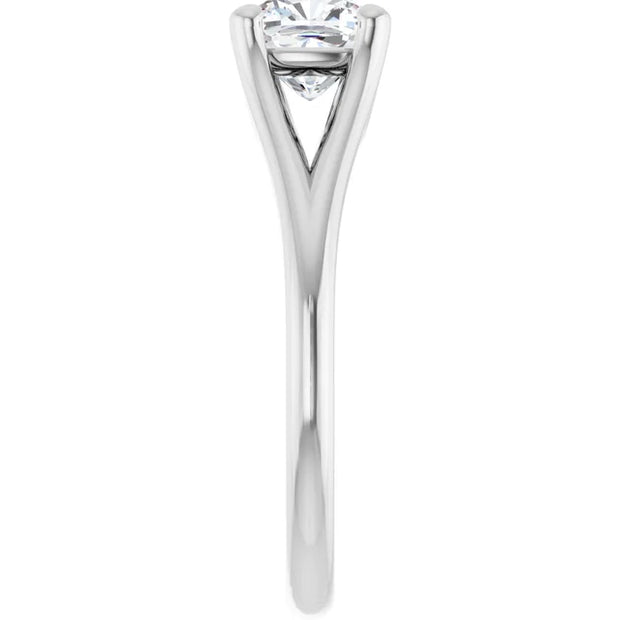 14K White Gold 5/8 CTW Cushion-Cut Diamond Ring with Tapered Cathedral Setting