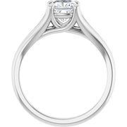 14K White Gold 5/8 CTW Cushion-Cut Diamond Ring with Tapered Cathedral Setting
