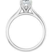 14K White Gold 5/8 CTW Cushion-Cut Diamond Solitaire Ring