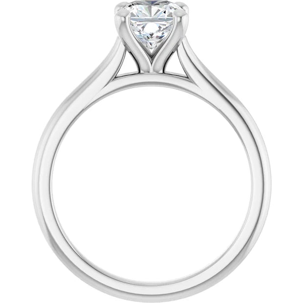 14K White Gold 5/8 CTW Cushion-Cut Diamond Solitaire Ring