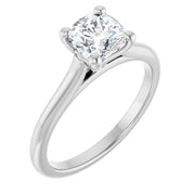 14K White Gold 5/8 CTW Cushion-Cut Diamond Solitaire Ring