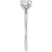 14K White Gold 5/8 CTW Cushion-Cut Diamond Solitaire Ring with Claw Prongs