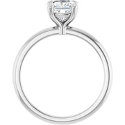 14K White Gold 5/8 CTW Cushion-Cut Diamond Solitaire Ring with Claw Prongs